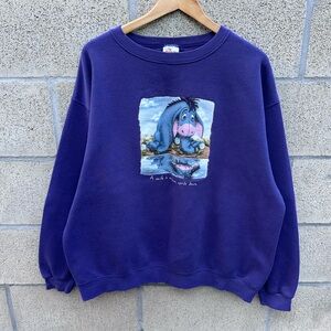 Vintage Disney Eeyore Sweatshirt Purple Oversized Women’s XL Y2K